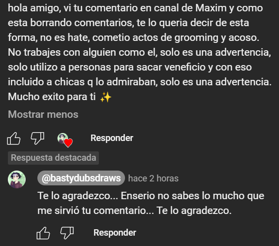 MadameRojita's tweet photo. Esta borrando los comentarios pero no sabe q mi determinacion es más grande, fui a cada uno de los canales en los q les podia comentar y les dije la verdad, de esta forma queda comprobado q solo es gente inocente q no saben el tipo de persona q es 😭💔
#CTMToddFenek #CTMmaxim https://t.co/3S3lYwcxbQ