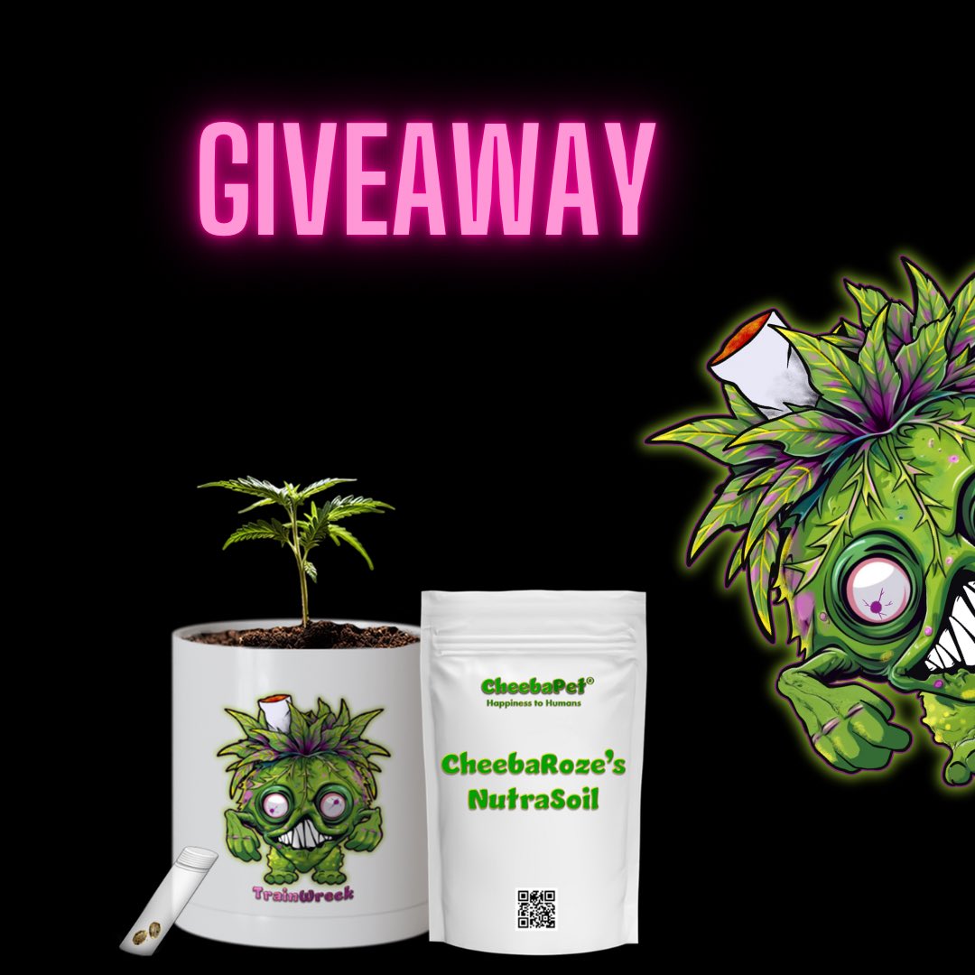 CheebaPet's tweet image. One of our minters tonight is overseas and was kind enough to giveaway this TrainWreck planter kit. To win: 
📣Retweet and bookmark this post
📣Comment two stoner friends 
📣 Be following CheebaPet and @xxDarciBoBxx10 
Winner will be announced tomorrow! Good luck! 
#CheebaPet…