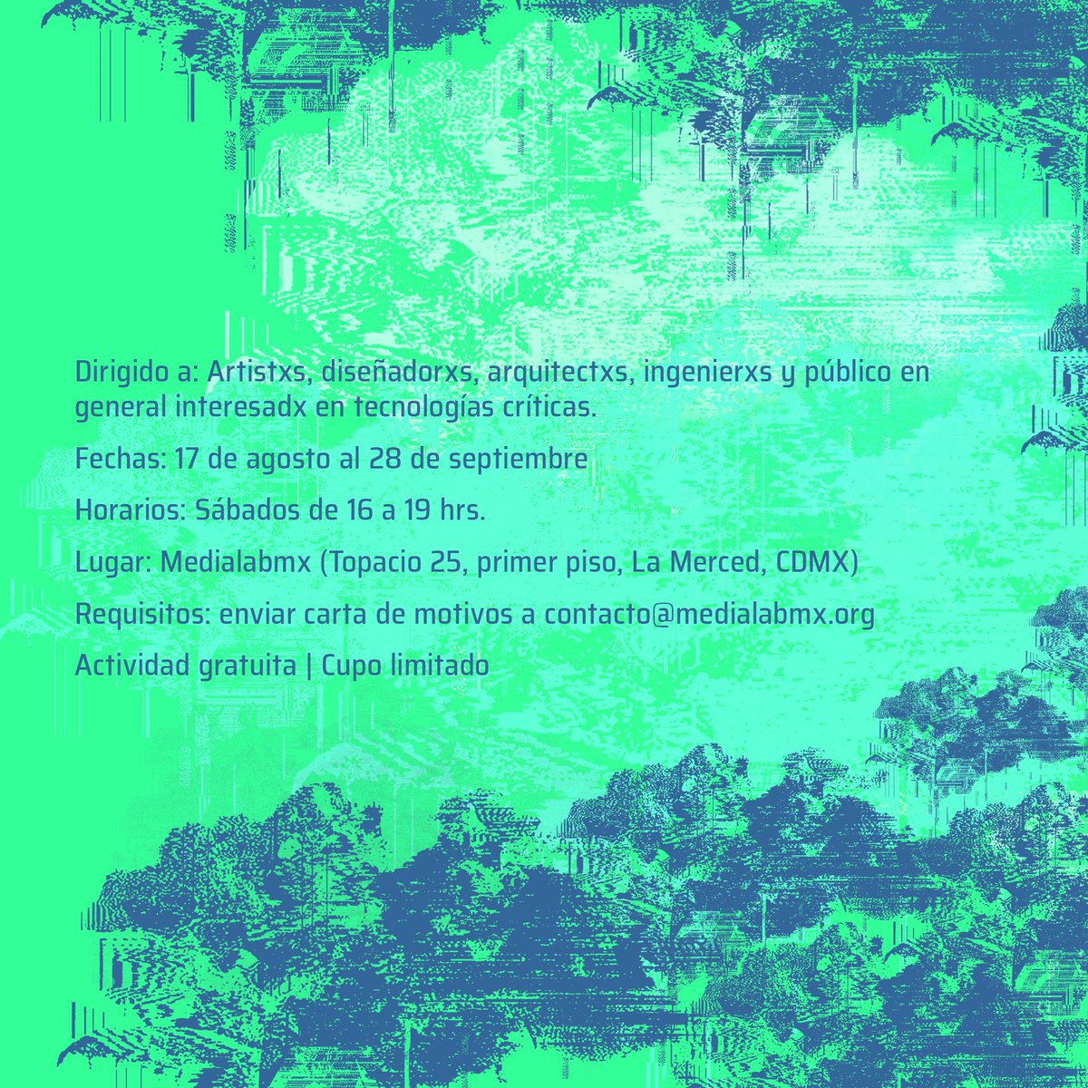 INSCRIPCIONES ABIERTAS a nuestra 1er actividad de _Cuando las nubes eran de agua_

Fecha limite para envío de carta motivos: 15 agosto

Actividad gratuita | cupo limitado

Este programa que se realiza gracias al apoyo del @pacsitac y las distintas personas que se han sumado.