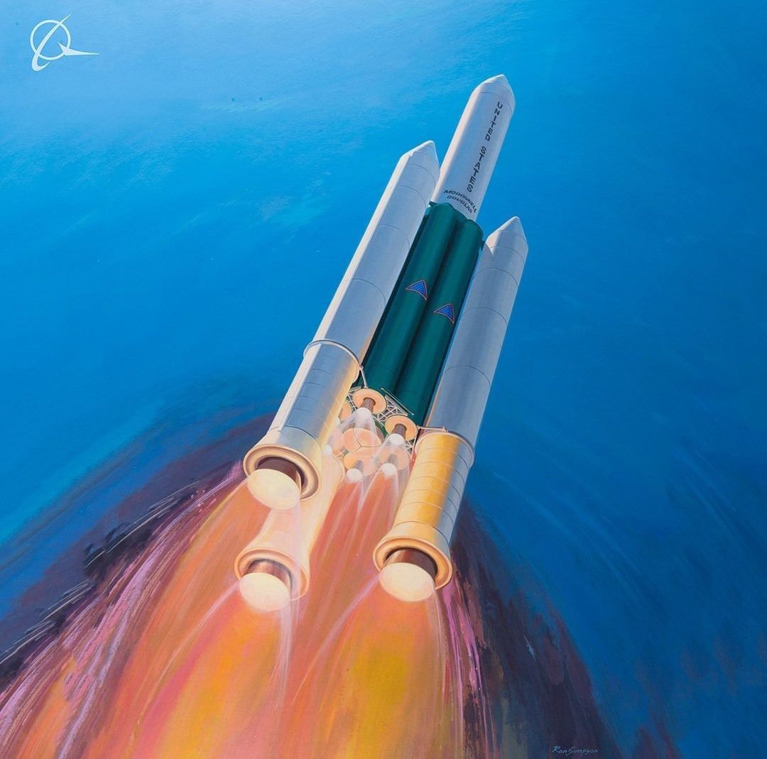 deltaIV9250's tweet image. McDonnell’s proposal for launching Zenith Star was insane

Six Delta II cores clustered around a central one, surrounded by a trio of Shuttle SRBs (?)