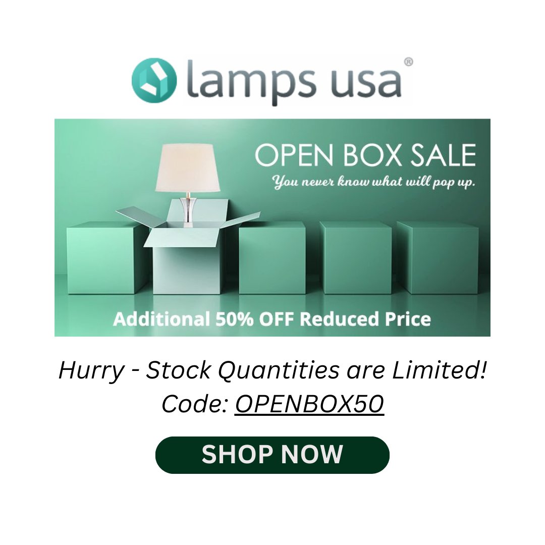 lampsusa1's tweet image. 🛒 Shop Open Box Clearance starting at $9.97! 🎉

Get an extra 50% OFF with code OPENBOX50. Limited stock, hurry!

Valid through Aug 11, 2024.

🔗 Shop Now: bit.ly/promo-open-box

#ClearanceSale #OpenBoxDeals #LampsUSA #SaleAlert