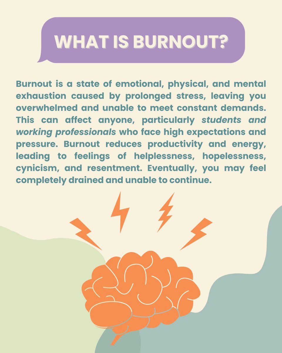 sapotapp's tweet image. Recognise the signs of burnout‼️

Recognising the signs of burnout is crucial for maintaining your mental and physical well-being. Prioritize self-care and seek support when needed to navigate through challenging times.

Stay alert to stay healthy! 💪

#MentalHealth #sapot