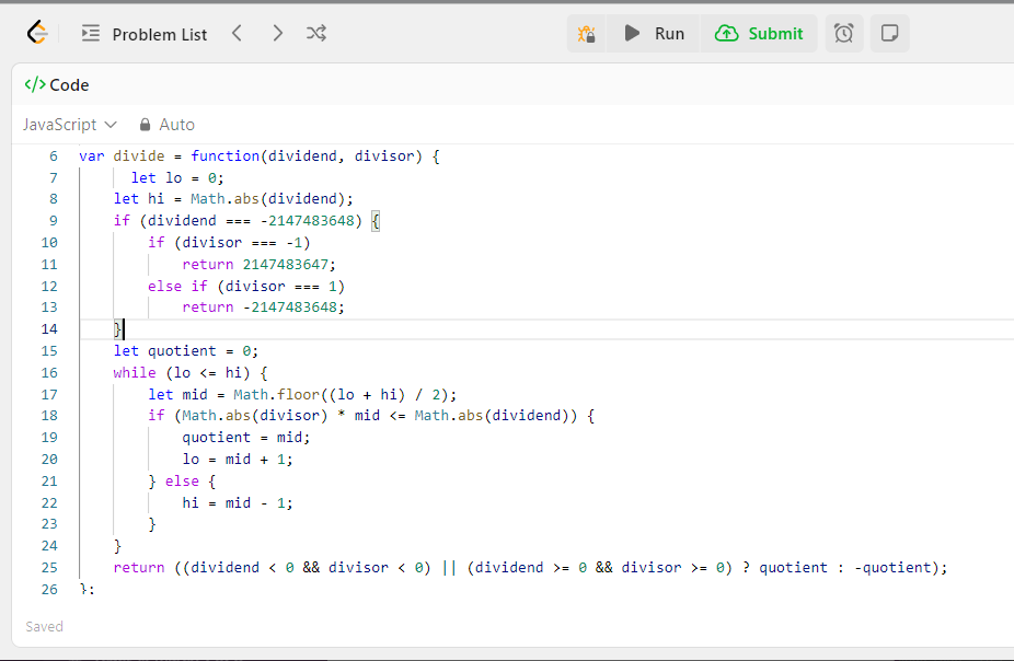 GaelTikeng's tweet photo. Day 7 of #30Daysofcode "Divide Two Integers"

Keep subtracting the divisor from the dividend until the dividend becomes less than the divisor. The dividend becomes the remainder, and the number of times subtraction is done becomes the quotient
#31daysofalgorithms
#RebaseDatathon https://t.co/w7KtMr47sm