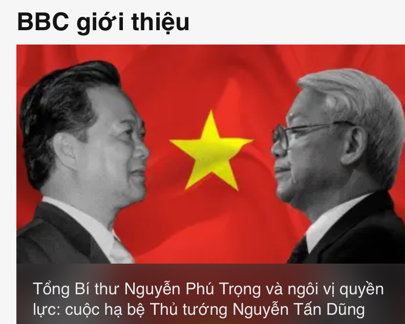 admvhv's tweet photo. Nếu Tổng Bí thư Nguyễn Phú Trọng được xem là nhà lãnh đạo quyền lực nhất Việt Nam khi liên tiếp làm tổng bí thư ba nhiệm kỳ chưa từng có tiền lệ. Thì cựu Thủ tướng Nguyễn Tấn Dũng được giới quan sát chính trị, chuyên gia trong và ngoài nước đánh giá là nhân vật quyền lực số 1, từng nắm giữ chức Thủ tướng liên tiếp 10 năm. 

Năm 2015, trước thềm Đại hội 12,  sức ảnh hưởng của ông Dũng đến Ban chấp hành Trung ương đảng  rất lớn,  "phần đông bao gồm các quan chức thuộc chính phủ và các quan chức lãnh đạo cấp tỉnh thành, những người mà quyết định bổ nhiệm của họ đều được đưa ra hoặc chịu nhiều tác động bởi ông Dũng,  người  có vai trò quan trọng trong phân bổ ngân sách nhà nước đến các chính quyền địa phương cũng như mối quan hệ tốt giữa ông và giới doanh nghiệp. Ông Dũng  còn có ưu thế đối với Bộ Quốc phòng và đặc biệt là Bộ Công an (nơi ông từng giữ chức thứ trưởng) 

Vào thời Thủ tướng Nguyễn Tấn Dũng, Văn phòng Chính phủ, bao gồm cả cố vấn cho thủ tướng, đã trở nên quyền lực hơn phe của  đảng ,  về mặt chính sách, ngân sách và nguồn nhân lực.  Trước Đổi mới, Ban Chấp hành Trung ương Đảng có nhiều Ban Đảng song song với các bộ trực thuộc Hội đồng Bộ trưởng. Theo thời gian, số lượng các ban này phải giải thể và sáp nhập. Quyền lực của thủ tướng mở rộng đến các tỉnh do ông kiểm soát ngân sách của họ và Đảng thất thế. Nhiều ban Đảng đã phải giải thể hoặc sáp nhập và nhiều ứng cử viên do Trung ương Đảng sắp xếp về làm bí thư thành ủy các thành phố lớn đều thất cử.

Một nhà quan sát chính trị giấu tên nhận định với BBC
"Nền chính trị Việt Nam có dấu hiệu ly khai của các phe phái khi Đảng suy yếu: phe chính phủ, phe quân đội, phe công an và thế lực chính quyền địa phương. Mô hình xã hội chủ nghĩa bị đe dọa, có nguy cơ sụp đổ. 

Nên ông Trọng lúc bấy giờ đang trong nhiệm kỳ tổng bí thư đầu tiên, đã rất tức giận trước thái độ bàng quan của Thủ tướng Nguyễn Tấn Dũng đối với các thông tin về chuyện lem nhem của thuộc cấp. Ông  Trọng đã từng cảnh báo: chính ông Dũng và những thân hữu vô kỷ cương của ông ta đang làm suy yếu tính chính danh của Đảng".  Ông Dũng đáp lại bằng cách phớt lờ các chỉ thị của Bộ Chính trị mà ông không ưa và vào năm 2015 đã vận động để thay thế ông Trọng ở vị trí lãnh đạo Đảng Cộng sản Việt Nam

Theo lời nhận định của Giáo sư Carl Thayer, cựu Thủ tướng Dũng là chính trị gia "Việt Nam là trên hết" chứ không phải "Đảng là trên hết" như ông Trọng.

Một nhà quan sát chính trị giấu tên nói với BBC rằng ông Trọng là một lãnh đạo quan liêu cộng sản điển hình, "tức ngoài Đảng ra, không có trời, không có đất". Đảng thống lĩnh, lãnh đạo tuyệt đối với ông Trọng là một hằng số không thể thay đổi nên ông ta luôn nỗ lực loại bỏ những mối đe dọa làm xói mòn quyền lực của Đảng. Theo người này, mối đe dọa trước hết ở đây là cựu Thủ tướng Nguyễn Tấn Dũng, nhất là khi ông Dũng - người có sức hút và phong thái của một lãnh đạo - đã thể hiện chủ nghĩa cá nhân quá mức giữa hệ thống chính trị mà cốt lõi là tập thể lãnh đạo. Ngoài ra, các chuyên gia, trong đó có Giáo sư Carl Thayer, còn cho rằng ông Dũng đã phớt lờ nạn tham nhũng và để các doanh nghiệp bành trướng. Ông Dũng còn tỏ ra thân Mỹ và chống Trung Quốc.

Tháng 5/2014, khi Trung Quốc hạ đặt giàn khoan Hải Dương 981 trái phép ở Biển Đông, Thủ tướng Dũng đã phát biểu: "Không đánh đổi chủ quyền lấy hữu nghị viển vông" - một câu nói đã làm phật lòng "người anh em cộng sản. Và việc ông Dũng để cho con gái mình là bà Nguyễn Thanh Phượng lấy doanh nhân Việt kiều Nguyễn Bảo Hoàng, con trai một sĩ quan chế độ cũ, cũng gây nhiều lo ngại. Những đồng chí trong Đảng sợ ông Dũng thân Mỹ, gây căng thẳng không cần thiết với Trung Quốc sẽ dẫn đến bất ổn chính trị cho Việt Nam," Tuy nhiên ông  Dũng chứng minh rằng ông đã đúng trong việc phát triển quan hệ với một cường quốc ở xa để cân bằng với kẻ sát kề biên giới Việt Nam, mà lúc nào cũng muốn xâm lấn nước láng giềng , ông Dũng khao khát đưa Việt Nam trở thành một trong những thành viên đầu tiên của TPP, vì theo ông Dũng, TPP tốt cho các lãnh đạo và nhân dân Việt Nam vì nó sẽ ngăn Trung Quốc khóa cứng tương lai nền kinh tế Việt Nam.

Nhiều học giả, nhà báo, giới quan sát phương Tây cũng nhận định rằng kết quả của Đại hội 12 thực sự là một màn "lật ngược thế cờ" khi Thủ tướng Nguyễn Tấn Dũng về hưu,  còn Tổng Bí thư Nguyễn Phú Trọng tiếp tục vị trí quyền lực của mình.

Sự "cao tay" của vị giáo sư chuyên ngành xây dựng Đảng lại không chỉ nằm trong những ngôn từ phừng phực lửa về chiến dịch đốt lò mà còn nằm ở những quy định mà ông đã khôn khéo lồng ghép để Ban Chấp hành Trung ương Đảng duyệt  thông  qua Quyết định 244-QĐ/TW những điều để có thể gạt ông Dũng ra ngoài. Quyết định 244 do chính ông Trọng  ký vào năm 2014  về việc ban hành quy chế bầu cử trong Đảng. Trong đó, Điều 13 nêu rằng:  "Ở các hội nghị của Ban Chấp hành Trung ương, các đồng chí ủy viên Bộ Chính trị, ủy viên Ban Bí thư không được đề cử nhân sự ngoài danh sách do Bộ Chính trị đề cử; không được ứng cử và nhận đề cử nếu không có tên trong danh sách đề cử của Bộ Chính trị."  Ông  Trọng  thực sự đã dùng chính thế mạnh của mình để loại đối thủ số 1 trước Đại hội 12 năm 2016 là Thủ tướng Nguyễn Tấn Dũng. 

"Ông Trọng thắng thế nhờ vào việc thay đổi các nghị quyết khiến cho ông Dũng không thể nào tự ứng cử vào chức vụ cao hơn. Với quy định mới, ông Dũng phải chấp nhận danh sách các ứng cử viên được Ban Chấp hành Trung ương Đảng duyệt và được Bộ Chính trị thông qua."Nhà quan sát chính trị giấu tên thì kiến giải thêm với BBC rằng ông Trọng khi đó đã thuyết phục thành công Bộ Chính trị để loại ông Dũng khỏi danh sách đề cử, như cách ông đã làm khi cố gắng kỷ luật ông Dũng vào Hội nghị Trung ương 6 vào tháng 10/2012.
Thời điểm đó, ông Trọng đã thông báo Bộ Chính trị bỏ phiếu nhất trí kỷ luật "một đồng chí ủy viên Bộ Chính trị", không nêu đích danh.  Nhưng Ban Chấp hành Trung ương Đảng - cơ quan quyền lực cao nhất của Đảng - đã quyết định không kỷ luật người này. Chủ tịch nước Trương Tấn Sang đã gọi nhân vật này là "đồng chí X" và sau đó công chúng biết được đó là Thủ tướng Nguyễn Tấn Dũng.

Quay trở lại Đại hội Đảng 12 - kỳ bầu cử được đánh giá là kịch tính nhất. Thủ tướng Dũng đã không nằm trong danh sách do Trung ương đề cử nhưng ông Dũng lại được đoàn đại biểu "giới thiệu thêm" ngoài danh sách và là người nhận được nhiều đề cử nhất.  Tuy nhiên, Quy chế bầu cử 244 mà ông Trọng đã ký thì ghi rõ rằng, tất cả ủy viên trung ương khóa 11, nếu không được Trung ương Đảng giới thiệu tái cử, thì tới Đại hội 12, dù được đại biểu các đoàn giới thiệu tiếp, thì cũng phải từ chối.

Cuối cùng, ông Dũng xin rút khỏi danh sách đề cử bổ sung. Không rõ lý do ông Dũng rút tên vào phút 89

Trong  hồi ký của mình, Đại sứ Mỹ  Ted Osius  đã viết  "  Ngay trước Đại hội Đảng, Thủ tướng Nguyễn Tấn Dũng bị phế truất, bị đẩy ra khỏi Bộ Chính trị trong một loạt thủ đoạn hậu trường. Vị tổng bí thư lặng lẽ và ít tiếng tăm Nguyễn Phú Trọng gây ngạc nhiên cho hầu hết các nhà quan sát với các nước đi của ông.  Ông Dũng hẳn cũng ngạc nhiên như mọi người. Là một trong những lãnh đạo có ảnh hưởng nhất trong lịch sử hiện đại Việt Nam, ông đã xoay xở để có được những sự  bảo đảm  rằng gia đình của ông sẽ được  bình  yên,  không phải lãnh hậu quả. "  Ông thoái vị,  và lui  về miền Nam  để  làm  người  tử  tế .  Sau  đó  ông Trọng bắt đầu loại ra khỏi Đảng bất kỳ ai mà ông coi là quá trung thành với ông Dũng.  Một sự xoay chuyển chính trị chấn động đã diễn ra, và một lần nữa Đảng, chứ không phải chính phủ, nắm quyền kiểm soát một cách vững chắc tại Việt Nam"

Đại hội 12 đã chính thức kết thúc sự nghiệp chính trị của Thủ tướng Nguyễn Tấn Dũng và quyền lực lần nữa về tay Đảng.  Trong phiên họp Quốc hội cuối cùng, phát biểu với tư cách là thủ tướng trước khi về hưu vào tháng 4/2016, ông Dũng đã nhắn nhủ: "Chúc các đồng chí và chúc tôi luôn, kỳ này nghỉ chính sách ráng giữ gìn sức khỏe, làm công dân tốt, đảng viên tốt, ráng làm người tử tế."