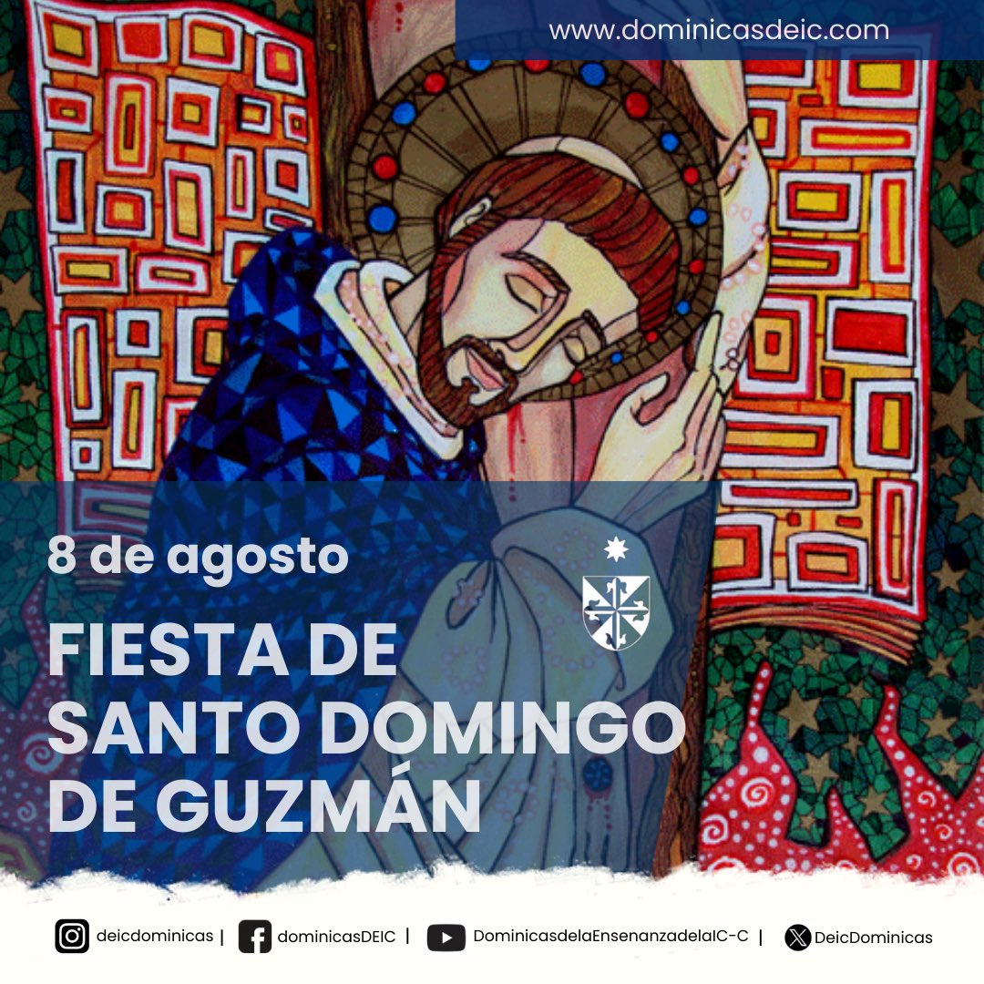 DeicDominicas's tweet photo. ✔️ Hoy estamos de Fiesta Grande haciendo memoria de un gran hombre, Santo Domingo de Guzmán.

🔵⚪️ Hoy es un día sagrado para todos, un día para celebrar, compartir, saborear y disfrutar de lo que somos y lo que vivimos: nuestro ser Predicadoras.

✨Feliz día de Santo Domingo🌿. https://t.co/nFQnjuFLqi