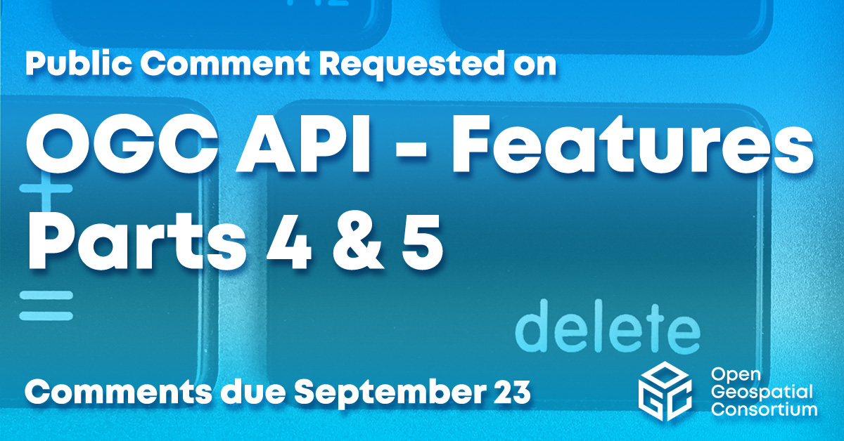 opengeospatial's tweet image. Requesting public comment on #OGCAPI – Features – Parts 4 & 5. Part 4 defines API building blocks that allow geospatial resources to be added to, replaced, modified and/or removed; while Part 5 specifies how to describe data using a logical schema bit.ly/3zpE9MG