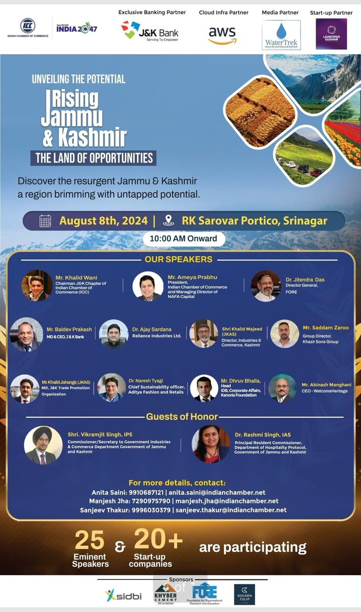 ShowkatMukhtar's tweet photo. Recforge International Pvt Ltd as Delegate at Rising Jammu & Kashmir:- The Land of Opportunities an Event by Indian Chamber of Commerce New Delhi for Startups of Jammu and Kashmir.
Lucky to hear and discuss with Think Tanks of Nation to Brim our potential.
#recforge
@recforge https://t.co/I8CdrxNIjc