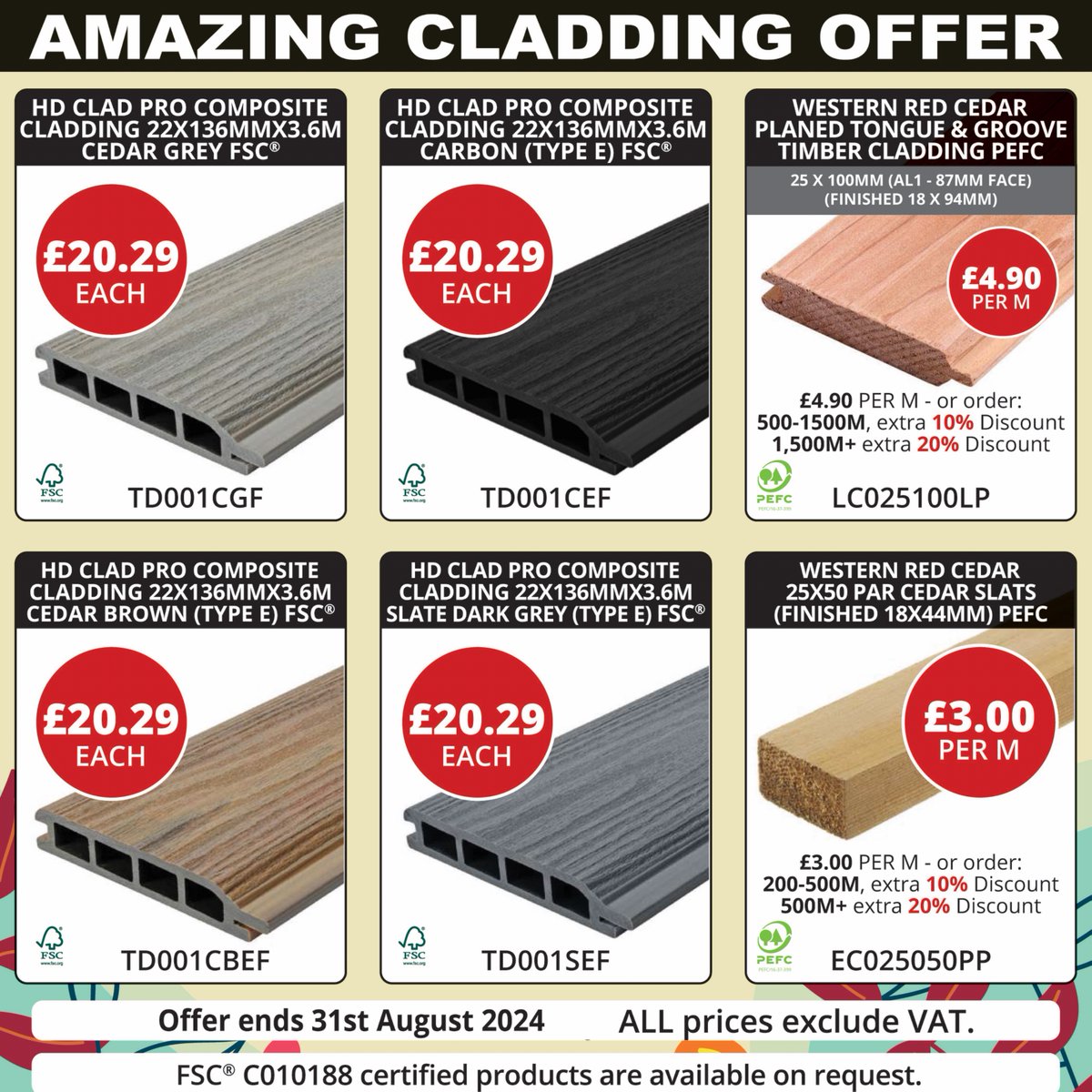 ArnoldLaver's tweet image. Explore our wide range of cladding options! Offer ends 31st Aug.  Visit us 🤝 Explore the range on-line, enter product codes here 🔗 laver.co.uk  #CladdingOptions #compositecladding #cedarcladding #InteriorDesignInspo #housecosmetics