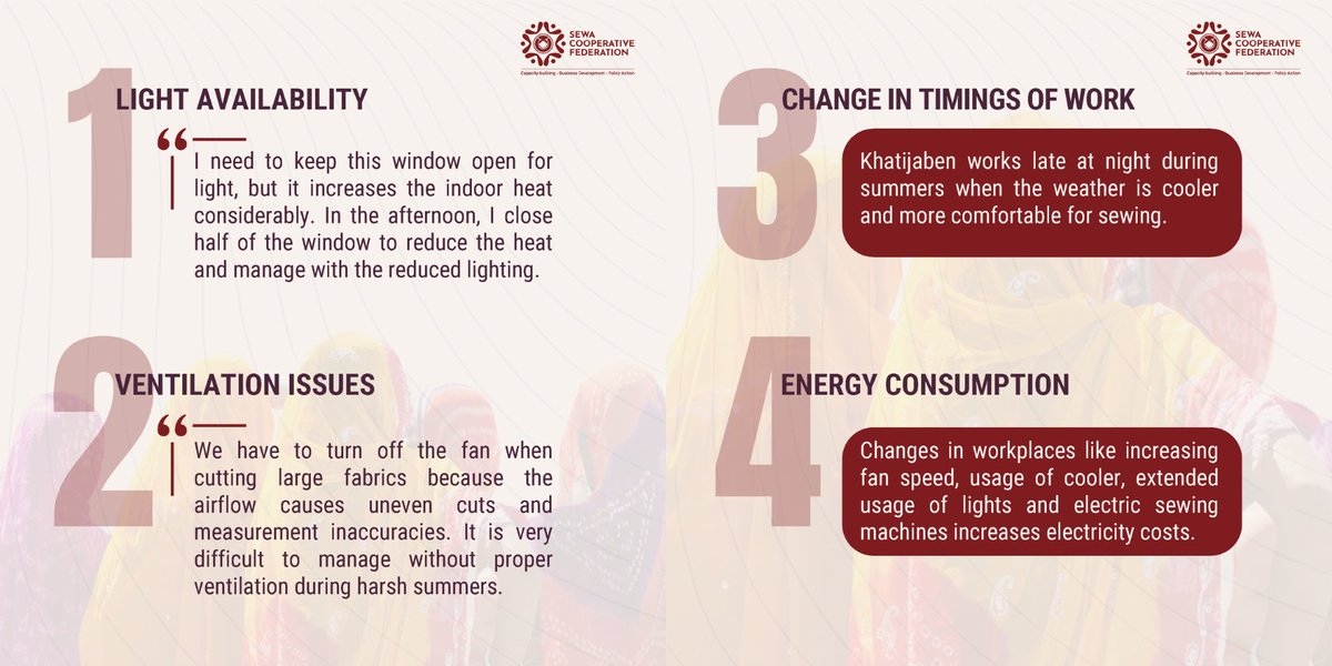 SEWAFed's tweet image. In partnership with Urban Design Square, we conducted a #HeatMapping study at SEWA Abodana Handicraft Cooperative’s workplace. These findings lay the groundwork for future studies in the space. Read our blog here 👉🏽 lnkd.in/gmCWa_VB and stay tuned for the final publication