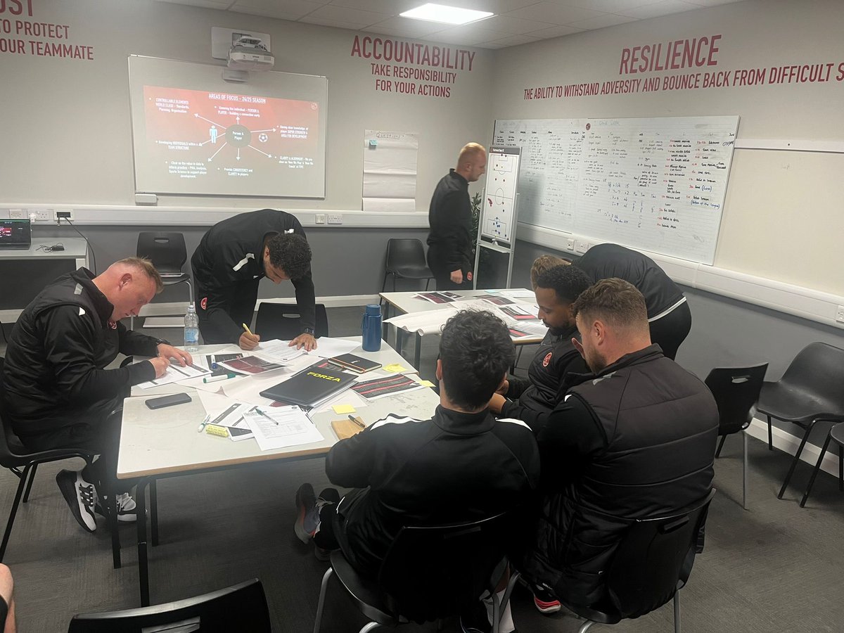 Enjoyable evening re-connecting with Pre-Academy - U16 staff after the break delivering our first in house CPD of the season.

📚 Roll out of new Coaching Curriculum
⚽️ On field best practice delivery
🗓️ Essential operations
📈 Moving forward 

✅ Players returning next week!