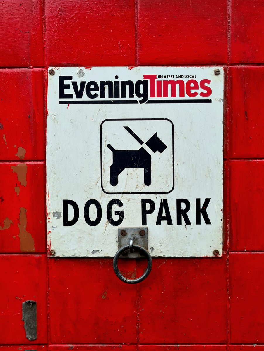 is_glasgow's tweet photo. An unusual bit of on-street marketing from the Evening Times in Glasgow. I've got no idea when it dates from, but it's outside a shop on Paisley Road West.

#glasgow #dogpark #paisleyroadwest #eveningtimes #glasgowtimes @Glasgow_Times https://t.co/sASdtL1Qyl