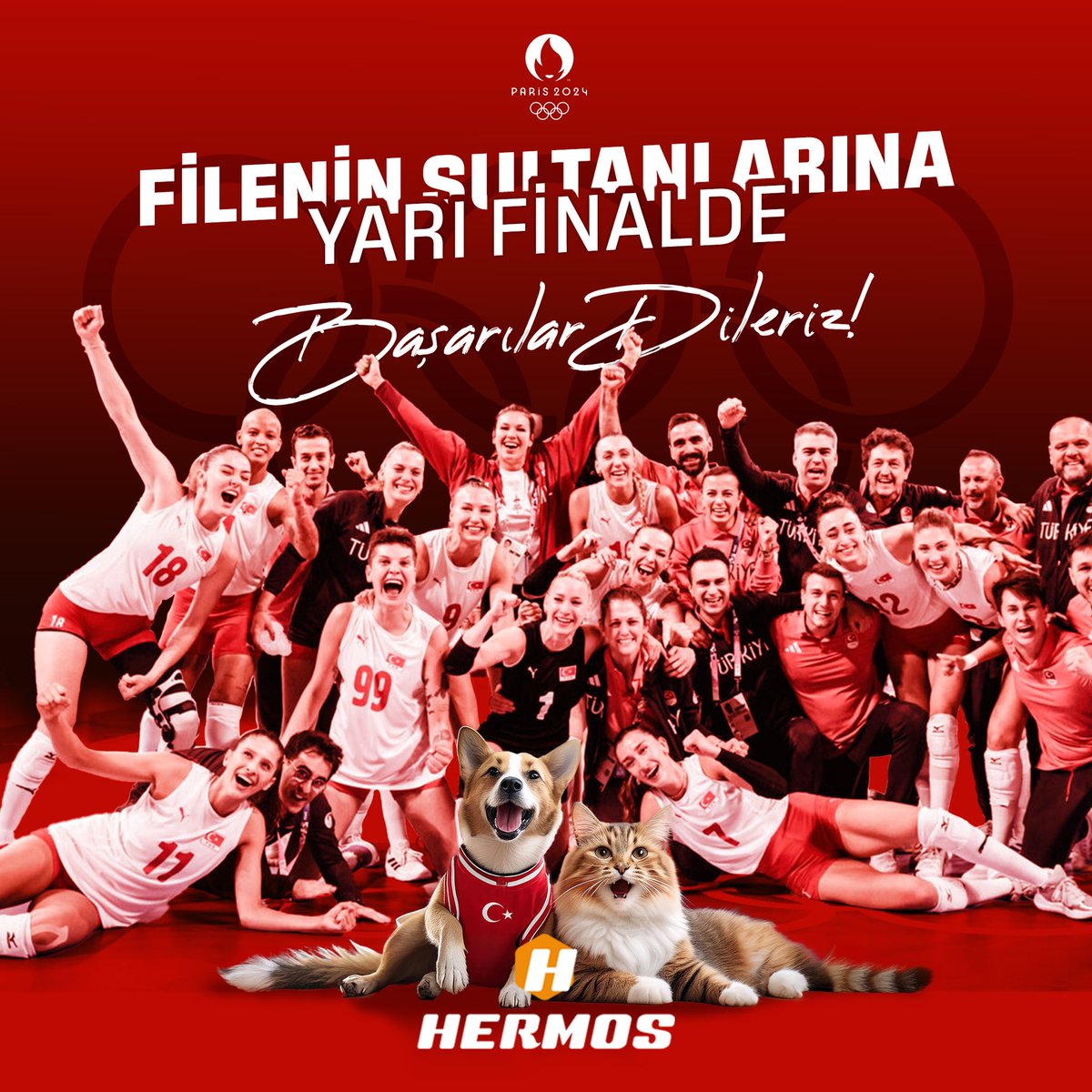 🇹🇷 Hermos Pet Food Ailesi olarak A Milli Kadın Voleybol takımıza Paris 2024 Olimpiyat Oyunları yarı finalinde başarılar dileriz.

#hermospet #parisolympics #fileninsultanları #amillikadınvoleyboltakımı #parisolympics2024