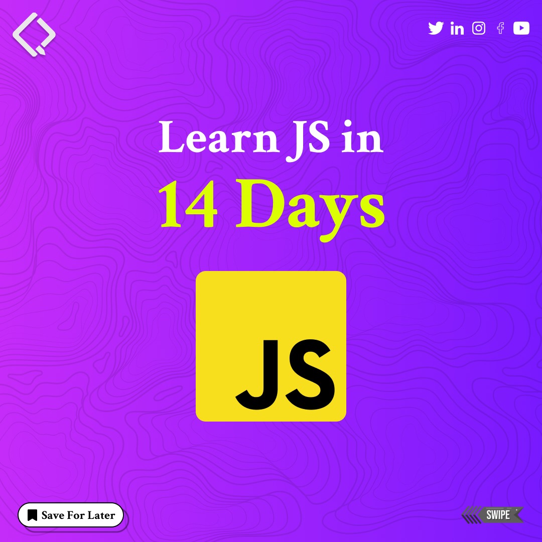 qubycles's tweet image. "Unlock your coding potential! 🚀 Master JavaScript in just 14 days with our step-by-step guide. Ready to level up? #LearnJS #CodingJourney #14DaysChallenge"
Follow us 👉 @qubycles
#qubycles #iamindustryready #BeJobReady #javascript #css #coding #java #python #developer