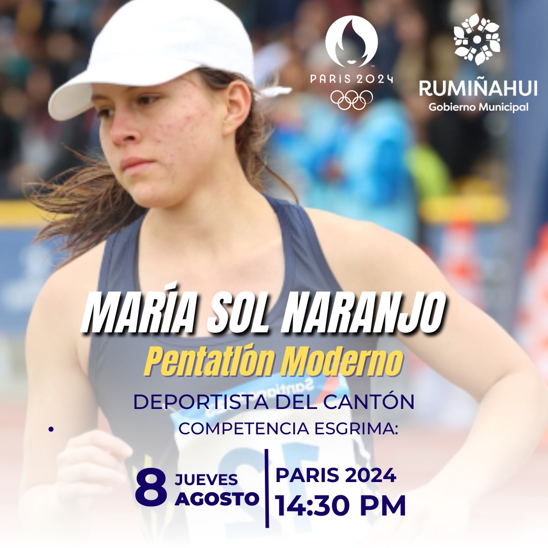 Fabian_Iza_M's tweet photo. Orgullo Rumiñahuense 🩵🤍

🏅Este jueves 8 de agosto, nuestra deportista María Sol Naranjo compite en Pentatlón Moderno 🤺🏊🏻‍♀️🏇🇪🇨, a las 14h30 https://t.co/uLdRgbBXBm