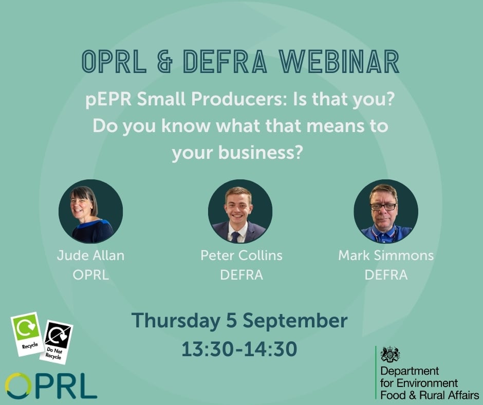 OPRL's tweet image. Don&apos;t miss out on our upcoming webinar with @DefraGovUK to help you navigate the world of Extended Producer Responsibility for packaging (pEPR). 📦

hubs.la/Q02Ky4HX0
#OPRL #DEFRA #PackagingData #SmallProducers #pEPR #PackagingResponsibility #Webinar #UKMarket 🇬🇧📦