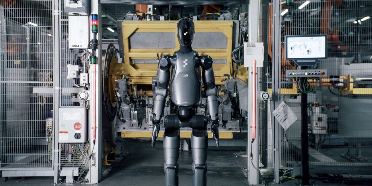 designboom's tweet photo. humanoid AI robot @Figure_robot 02 evolves - it talks to people, corrects its own mistakes and has a ‘common sense’ https://t.co/zU89AiKahY https://t.co/wpbDwEy1os