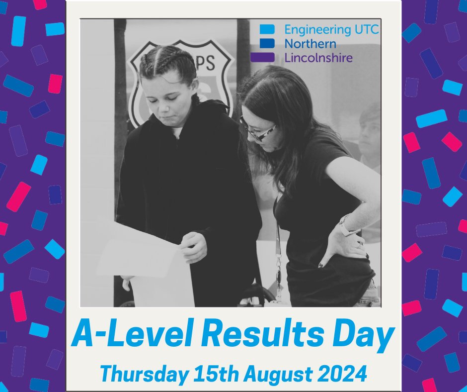 Engineering UTC Northern Lincolnshire (@enlutc) on Twitter photo One week to go until we'll be celebrating A-Level Results Day!
Students, if you're unable to collect your results, you can nominate someone to collect them on your behalf by emailing mailto:info@enlutc.co.uk with their name in advance.
We can't wait to see you next week 🌟😁 One week to go until we'll be celebrating A-Level Results Day!
Students, if you're unable to collect your results, you can nominate someone to collect them on your behalf by emailing mailto:info@enlutc.co.uk with their name in advance.
We can't wait to see you next week 🌟😁