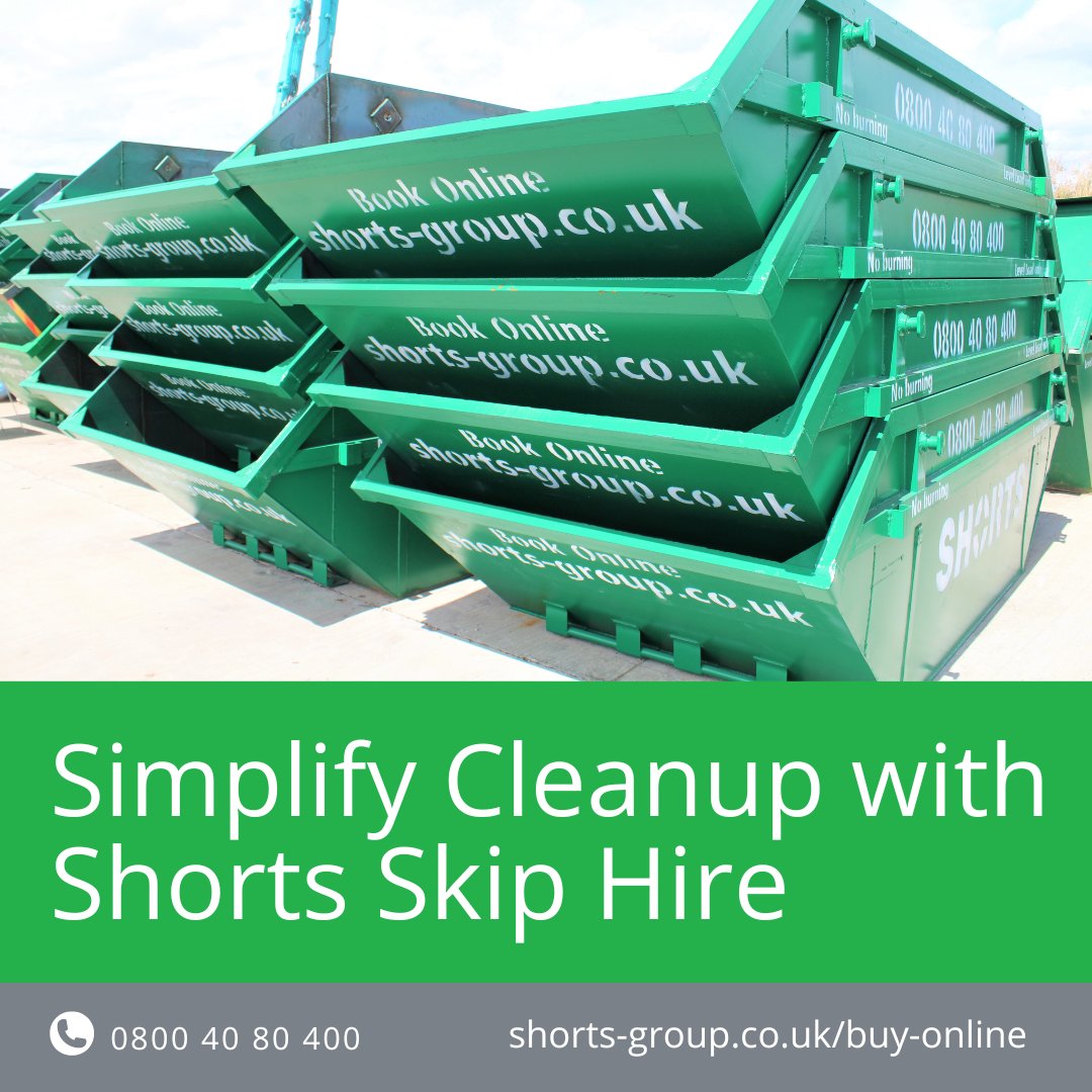 ShortsGroup's tweet image. 🚛✨ Whether it’s a home project or large-scale construction project, we’ve got the perfect skip for you. Save time, effort, and money. Book online now for a hassle-free experience! 

👉 shorts-group.co.uk/buy-online
☎️0800 40 80 400

#SkipHire #CleanupMadeEasy #ShortsSkip
