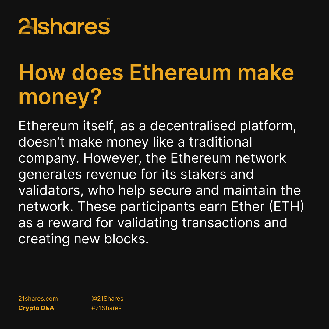 21shares's tweet photo. 🔍Week 3 of our #EthereumExplained series is here! We’re tackling the internet’s burning questions: Is Ethereum dead? Is it deflationary? How does it make money? Stay tuned as we demystify these trending topics. https://t.co/HFBBk22N4T