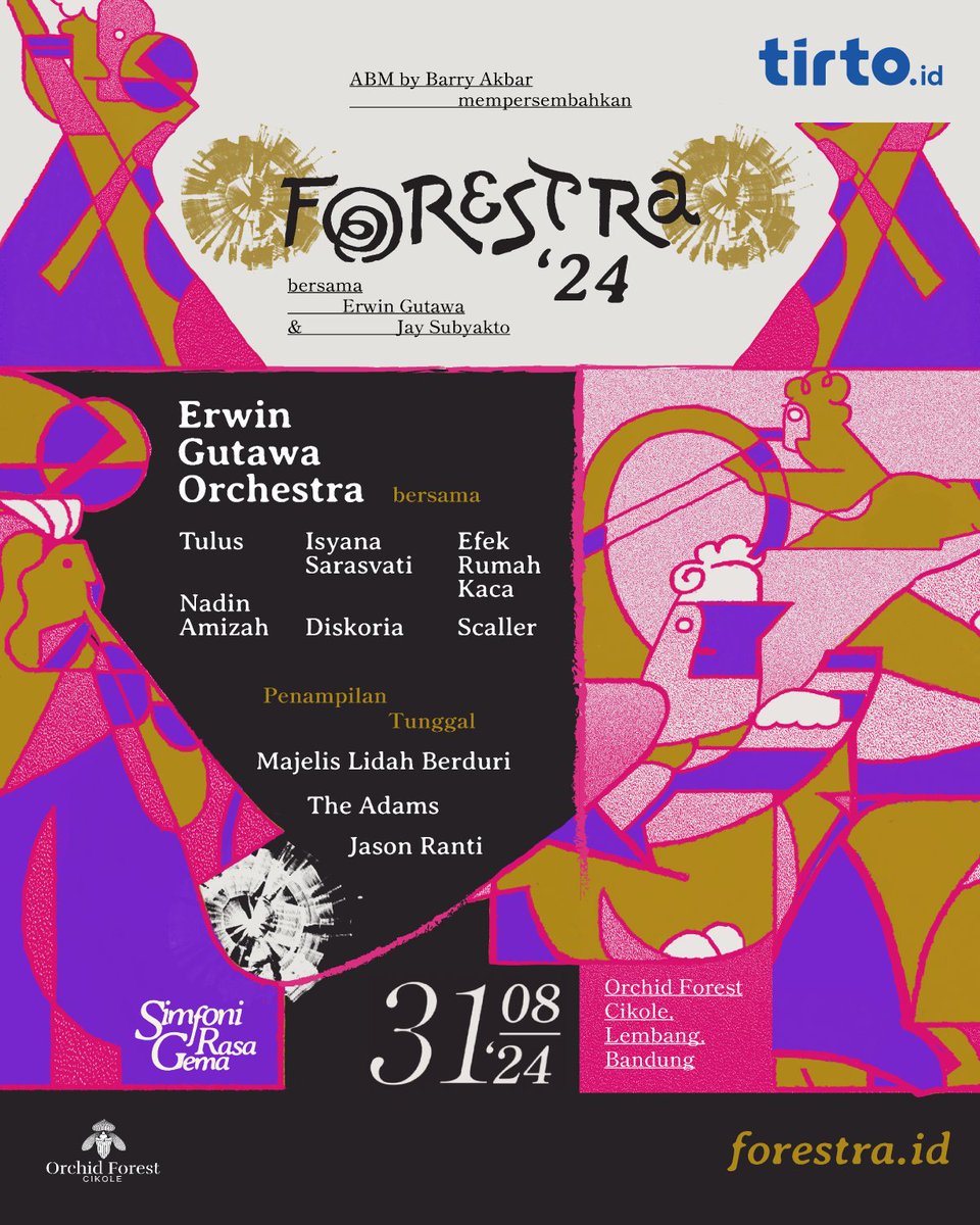 TirtoID's tweet photo. Bosen dengan konser musik biasa? ABM by Barry Akbar mempersembahkan Forestra 2024, satu-satunya pertunjukan musik orkestra di tengah hutan di Indonesia!
#SimfoniGemaRasa #Forestra #Forestra2024 https://t.co/9QhAS261LY