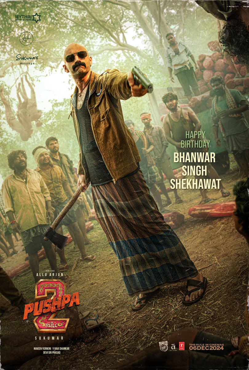 Pushpa (@pushpamovie) on Twitter photo Team #Pushpa2TheRule wishes the stellar actor #FahadhFaasil a very Happy Birthday โคโ๐ฅ
Bhanwar Singh Shekhawat IPS will be back with a bang on the big screens ๐ฅ๐ฅ
#Pushpa2TheRule Grand release worldwide on 6th DEC 2024.
Icon Star <a href="/alluarjun/">Allu Arjun</a> <a href="/iamRashmika/">Rashmika Mandanna</a> <a href="/aryasukku/">Sukumar</a> <a href="/ThisIsDSP/">DEVI SRI PRASAD</a> Team #Pushpa2TheRule wishes the stellar actor #FahadhFaasil a very Happy Birthday โคโ๐ฅ
Bhanwar Singh Shekhawat IPS will be back with a bang on the big screens ๐ฅ๐ฅ
#Pushpa2TheRule Grand release worldwide on 6th DEC 2024.
Icon Star <a href="/alluarjun/">Allu Arjun</a> <a href="/iamRashmika/">Rashmika Mandanna</a> <a href="/aryasukku/">Sukumar</a> <a href="/ThisIsDSP/">DEVI SRI PRASAD</a>