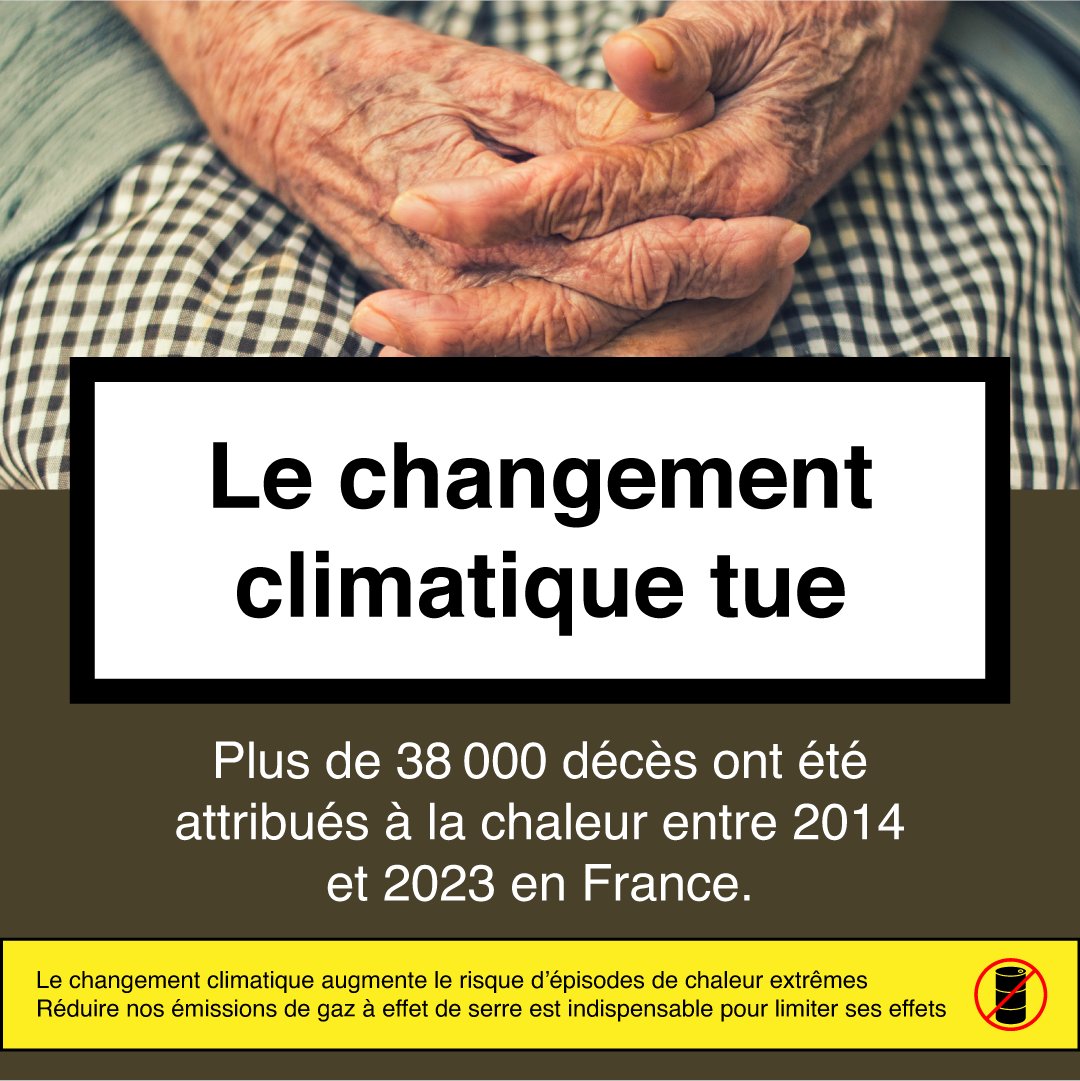 RACFrance's tweet photo. L'été meutrier.
38 000 décès en France entre 2014 et 2023 selon @SantePubliqueFr dont 5 000 durant le seul été 2023, marqué par 4 épisodes de canicule.
Pour limiter ces fortes chaleurs, une seule solution : réduire nos émissions de gaz à effet de serre. https://t.co/WDVxnfcdRF