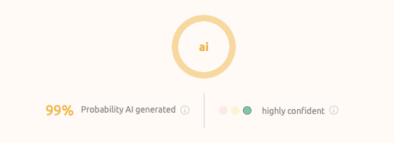 Interviewing a candidate telling how AI helps establish marketing strategy/insights.

GPTZero's opinion on the resume: