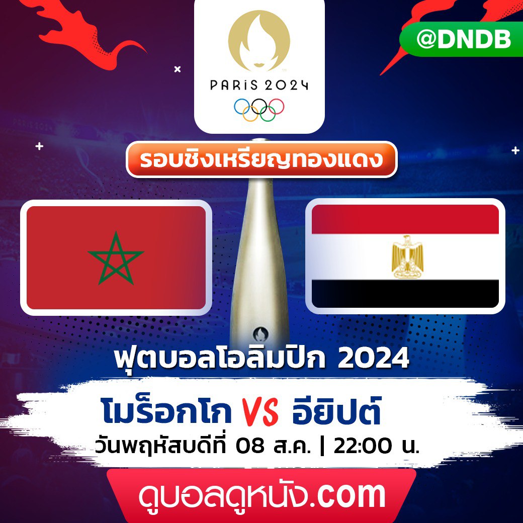 dndb001's tweet photo. ฟุตบอลชาย โอลิมปิก2024 นัดชิงที่3

อียิปต์(U23)  - โมร็อกโก(U23)
🗓วันพฤหัสบดีที่ 8 สิงหาคม พ.ศ.2567
⏰ เวลา 22.00 น.
📌 สดจัด ชัดจริง รับชมที่ » @DNDB 
#อียิปต์  #โมร็อกโก  #ฟุต��อลชาย #โอลิมปิก2024
ลิ้งรับชม : https://t.co/L0sHy5kSHR https://t.co/zslISoA5JD