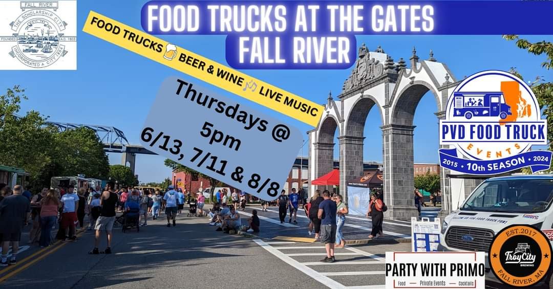 THURSDAY, 8/8: Performing with The Occasional Ruckus in Fall River, MA at this awesome event: Food Trucks at The Gates - music at 5:00! ***Hosted by PVD Food Truck Events.

#thursday #food #summer 
#theoccasionalruckus #music 
#event #fun #august