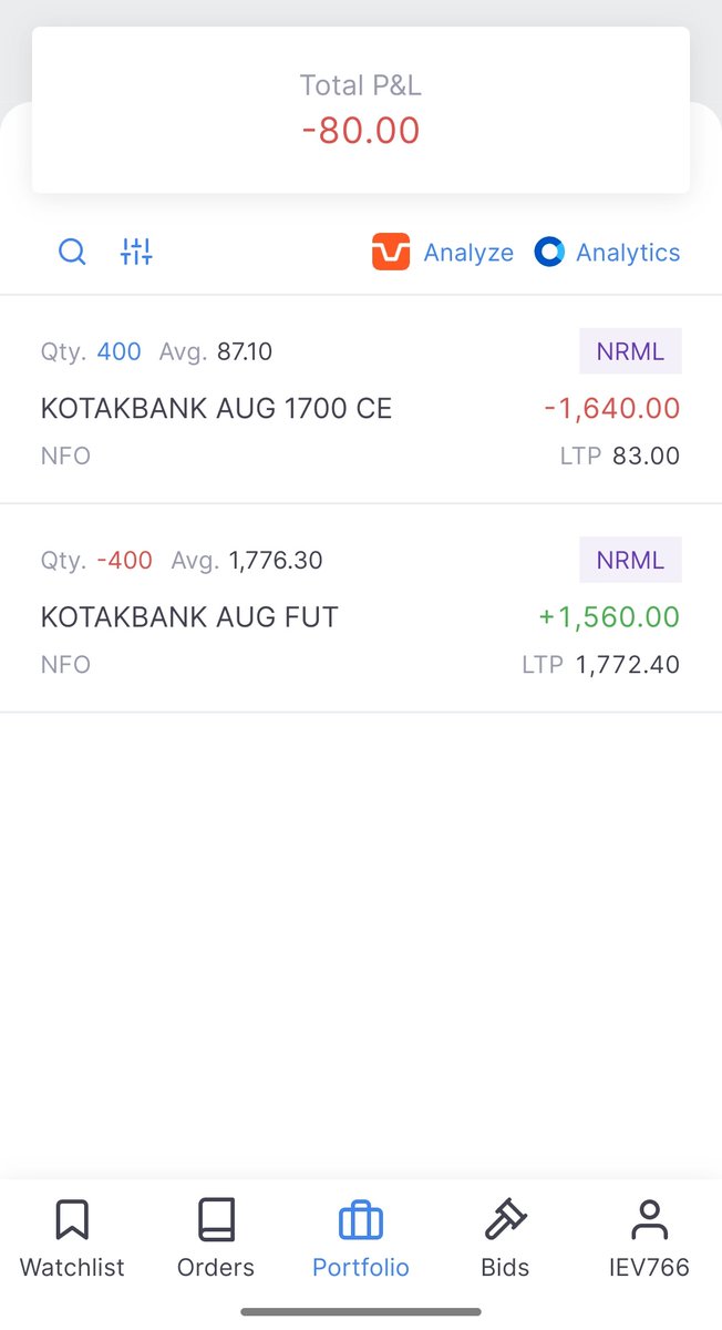 ishubham_shrma's tweet photo. I'm carrying short positions on kotakbank aug futs https://t.co/7aDnzKvM18