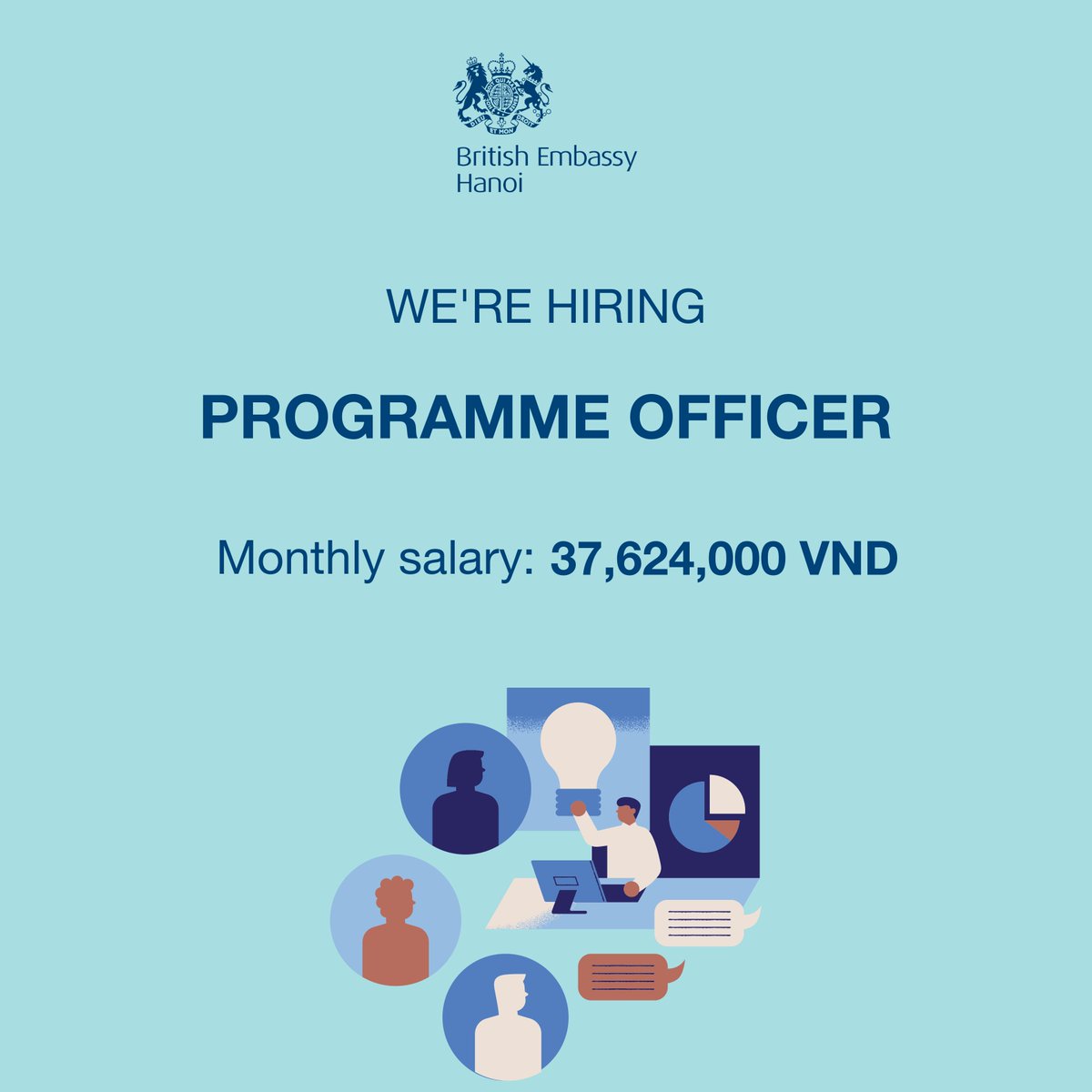 UKinVietnam's tweet photo. The British Embassy Hanoi is recruiting a Programme Officer

Main responsibilities:

✅ Collect, monitor, and present data on the UK Government’s project portfolio in Viet Nam.
✅ Act as Programme Board Secretariat, including preparing Board papers, agendas, meeting minutes; and managing ad hoc approvals.
✅ Support programme management best practices.
✅ Advise on project procurement at the post, coordinate with delegated procurement officers (DPO), and act as a focal point for escalating DPO issues.
✅ Support education policy and programming work, including research, advice, communications, event logistics, and stakeholder management.

Location: Hanoi
Salary: 37,624,000 VNĐ/month

>> Apply before 23:55 on 21 August 2024: https://t.co/P5175YBeIL

Please share this with your friends and professional network!