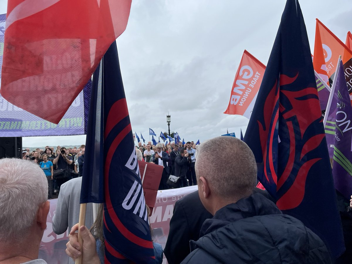 FBUNIreland's tweet photo. Members proudly joining other unions to stand against racism in our society. https://t.co/AvPMQektL1
