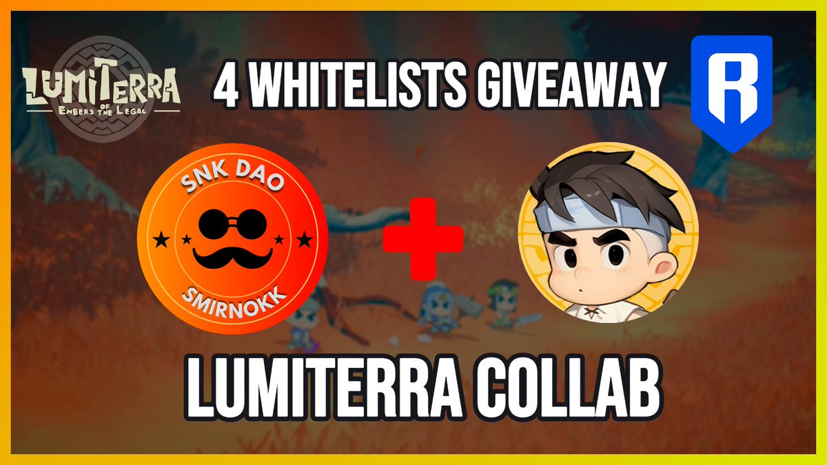 SmirnokkDao's tweet photo. 🚨 RED ALERT 🚨

4 whitelists GIVEAWAY for @LumiterraGame the most hyped game on @Ronin_Network 

💰 U$ 1 MILLION REWARDS in this closed beta
🙋‍♂️ To win one of the spots you will need to

1⃣ Follow @LumiterraGame + @SmirnokkDao + @Ronin_Network
2⃣ Like + RT
3⃣ Tag 3 Friends
4⃣ Comment with #Lumiterra + #Ronin 
5⃣ Follow us on twitch https://t.co/2EVWndU6RO (Daily Lumiterra streams 😉)
6⃣ Mint Lumiterra fragments https://t.co/YS21kVJXLb

✅ Winners will be annouced in 30 hours
🚨 Winners will have 6 hours to send me a dm with the Ronin wallet adress
❌ Any failure to complete any of the tasks will result in you being disqualified