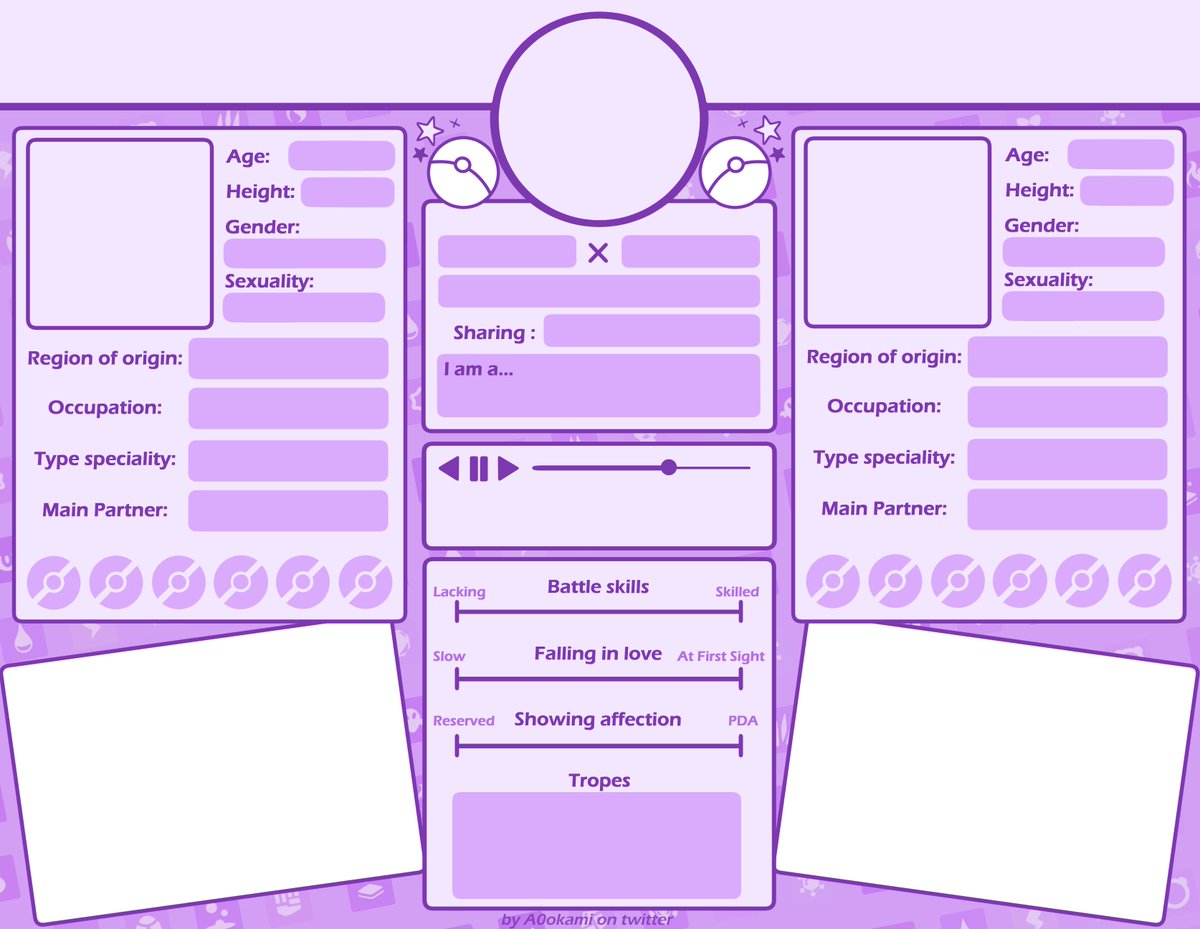 A0okami's tweet photo. I made a #yumeintro template for Pokemon yume ships ! Feel free to use it ! Examples and more colors in replies https://t.co/yzrdTyOuxq