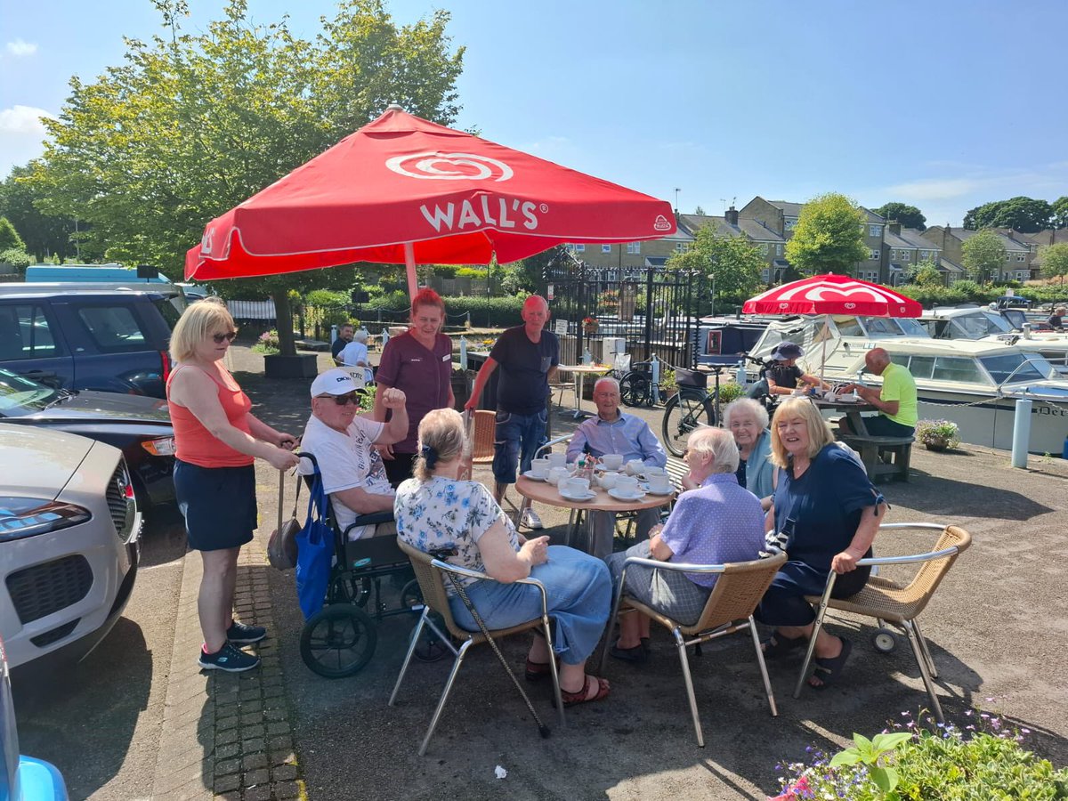 MillView_CH's tweet photo. More memories from Yorkshire Day, our residents went out down to Apperely Bridge for some refreshments and relaxation.🥰 https://t.co/zEpMKaJArf