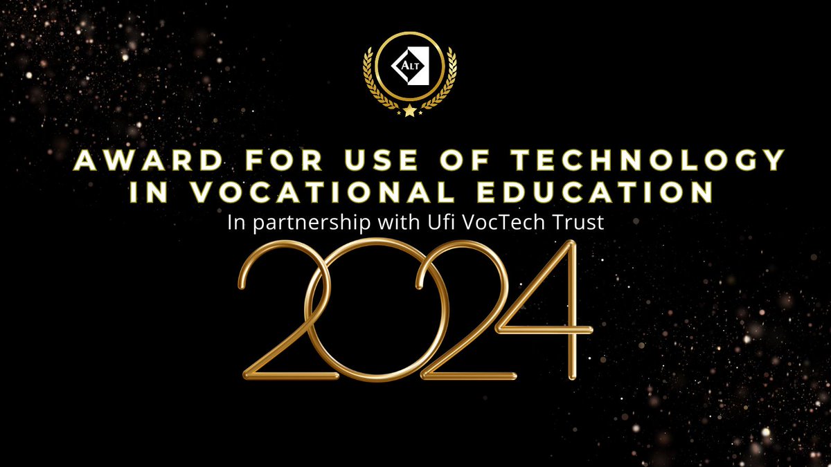 UfiTrust's tweet image. The ALT Awards Ceremony will take place at #ALTC24 next month 🏆 

We are honoured to partner with @A_L_T to create a new award for use of technology in vocational education. We look forward to seeing the finalists at the ceremony 

#VocTech #EdTech #Awards #AdultLearning