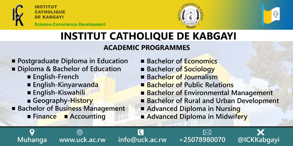 JeanJulesUwiman's tweet image. Niba wifuza kwiga mu mashami atandukanye,#SeptemberIntake2024 muri @ICKKabgayi yahageze.

Ushaka kuba:

✅Umunyamakuru w&apos;umwuga

✅Umuforomo

✅Umubyaza

✅..............
Iyandikishe aka kanya kuri uck.ac.rw cg uhamagare kuri 0789800070.