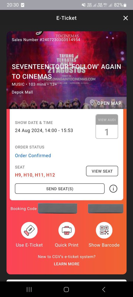 opiedwi's tweet photo. [help RT!!]

WTS tiket SEVENTEEN TOUR FOLLOW AGAIN TO CINEMAS

4 tiket reguler
📅 24th August, 2024 seat H9-H12
⏰ jam 14.00 
📍CGV Depok Mall
💰normal price 180k

dijual karena terlalu excited ngewarnya😌 https://t.co/ZSsMixzdTW