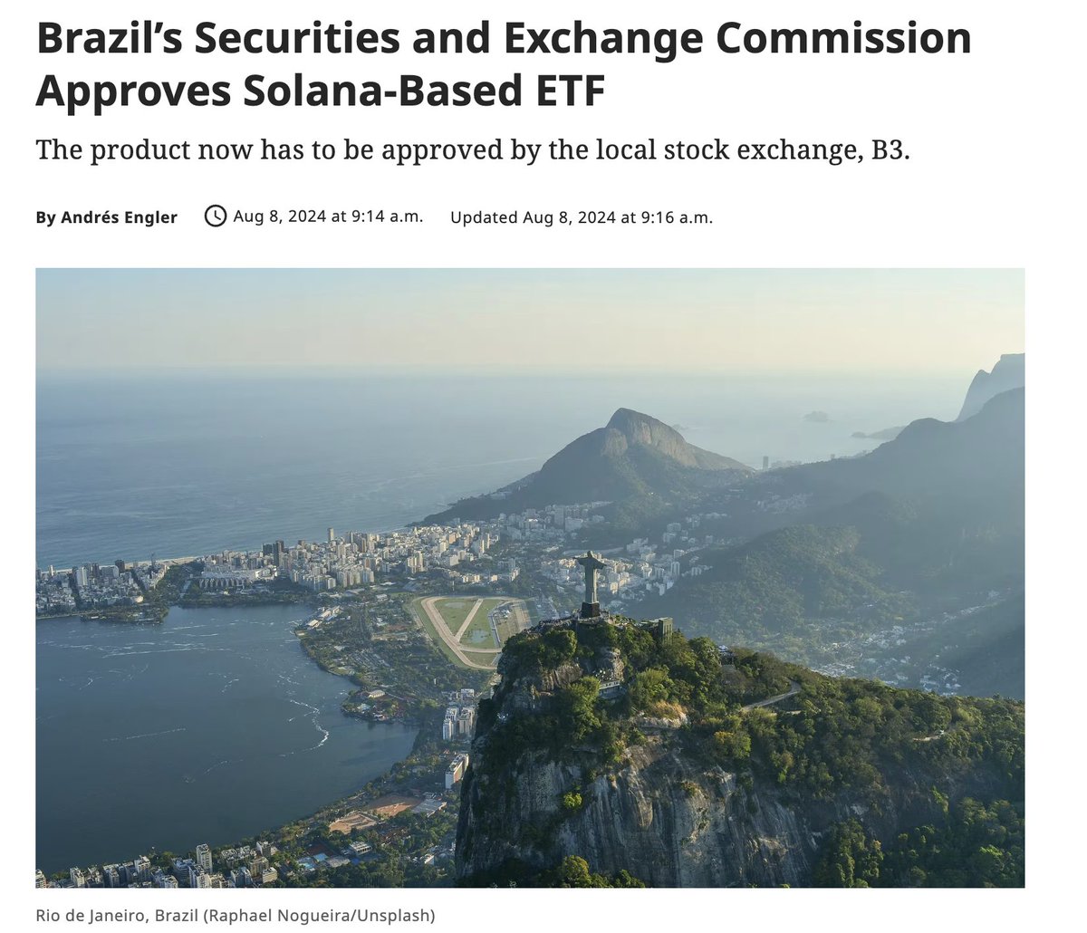 smtgpt's tweet photo. Just In: 🇧🇷Brazil's Securities and Exchange Commission (CVM) has approved a Solana-based Exchange-Traded Fund (ETF).

This move enhances investor confidence and paves the way for broader crypto adoption globally.