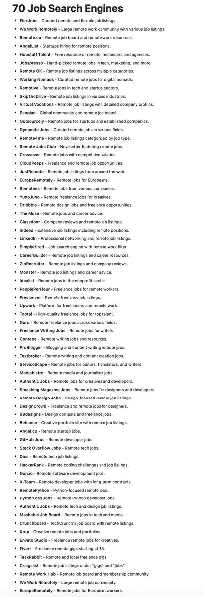 JafarNajafov's tweet photo. Top 70 Websites to find remote jobs in 2024: https://t.co/yZu0hSfUeQ