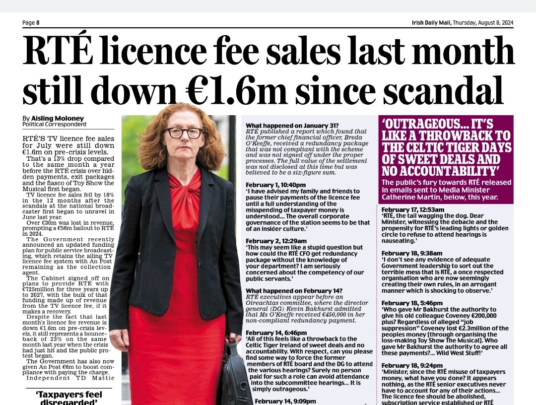 caulmick's tweet photo. RTÉ licence fee sales last month still down €1.6m since scandal

#RteSecretPayments #HowIrelandWorks https://t.co/ZDnlA3QPLn