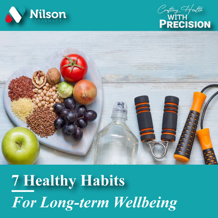 NilsonPharmacy's tweet photo. Embrace a healthier lifestyle with "7 Healthy Habits for Long-Term Wellbeing." 🥗🏋️♂️😴 Learn how balanced nutrition, exercise, sleep, and stress management can boost your health. 
Read more: https://t.co/9AKDJ9yaOC #Health #Wellbeing #HealthyHabits #Lifestyle https://t.co/ugOUgl5wGc
