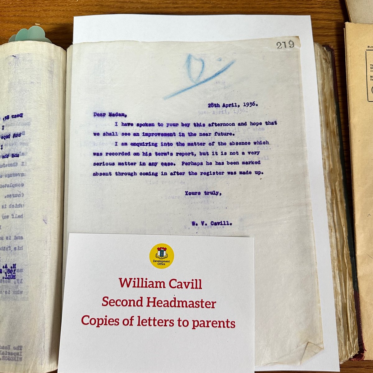 #ThrowbackThursday
Did you know our archive museum holds many historical items, including the copy book that second Headmaster, Mr Cavill, wrote letters on topics such as students' behaviour and Speech Day. To arrange a visit to our archives, please email oldhymerians@hymers.org