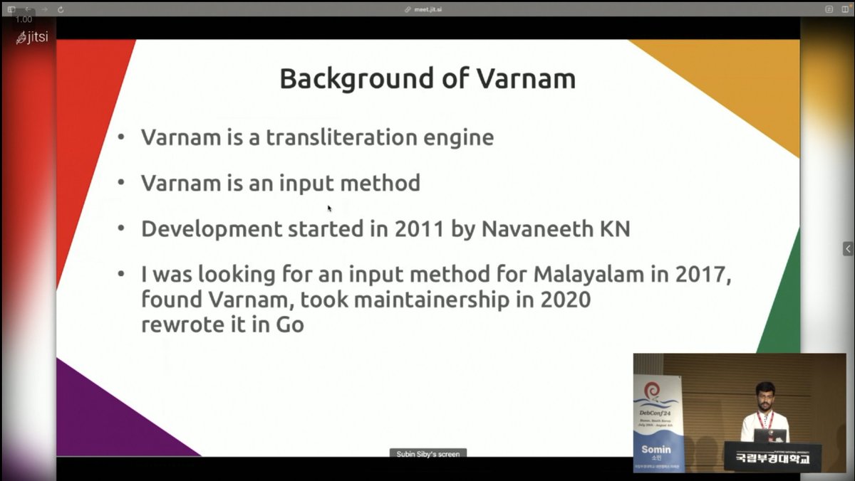 SubinSiby's tweet photo. My talk at #DebConf24 "Learnings from creating an input method for GNU/Linux from a product perspective" is available now https://t.co/Hbkz3XkMw1 https://t.co/APc5oj73xV