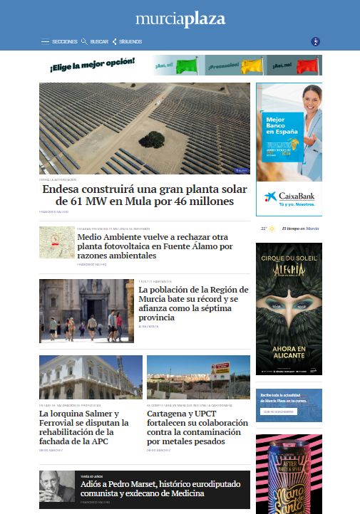 #EnPortada | La filial de Endesa construirá una gran planta solar de 61 MW en Mula por 46 millones 

Las noticias más destacadas de la Región de Murcia en murciaplaza.com