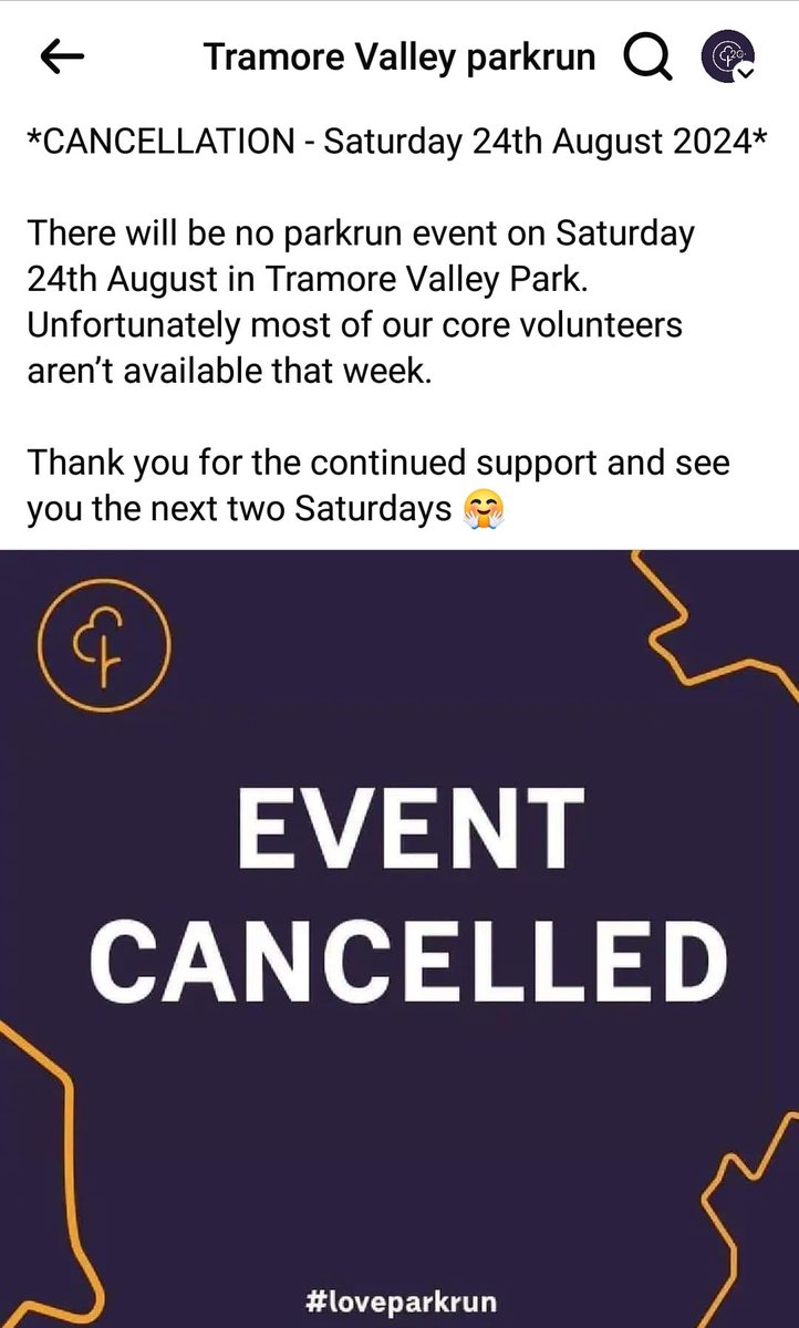 TramoreVparkrun's tweet photo. The volunteers -who make the parkrun magic happen every week- are taking a little break 🏖️😎
So there will be *no parkrun at TVP on Saturday 24th Aug 2024*
You can head to our buddies at @theglenparkrun or @bcolligparkrun 
#loveparkrun #hivizheroes @parkrunIE https://t.co/AIrdX9RpEd