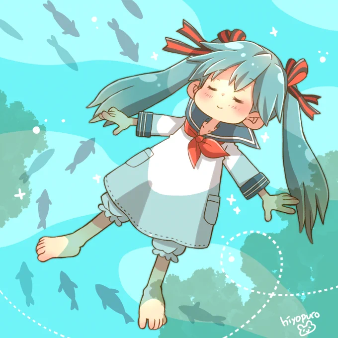 ぷかぷかミクさん #このタグを見た人は黙って初音ミクをはる