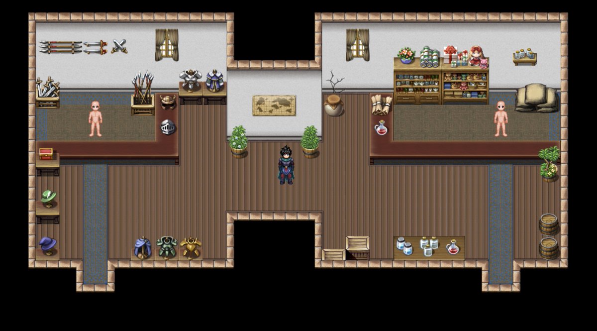 To combat the summer heat, we have introduced a no-clothing policy for NPCs in the harbor city of Naporro
ナポロ港のクールビズ、ちょっとやりすぎた

(of course these are our placeholder NPCs...) 

#summer #gamedev #RPG #coolbiz