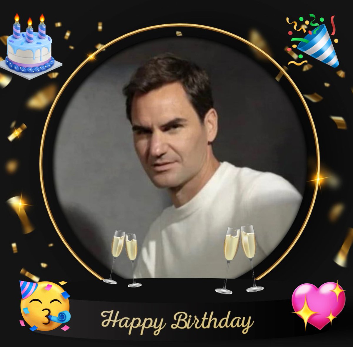 Bon anniversaire <a href="/rogerfederer/">Roger Federer</a> 🎂🥂🍾
Que cette  journée soit paRFaite et remplie de bonheur avec ta merveilleuse famille 👭👬♥️   #RF43 #ForEverFan