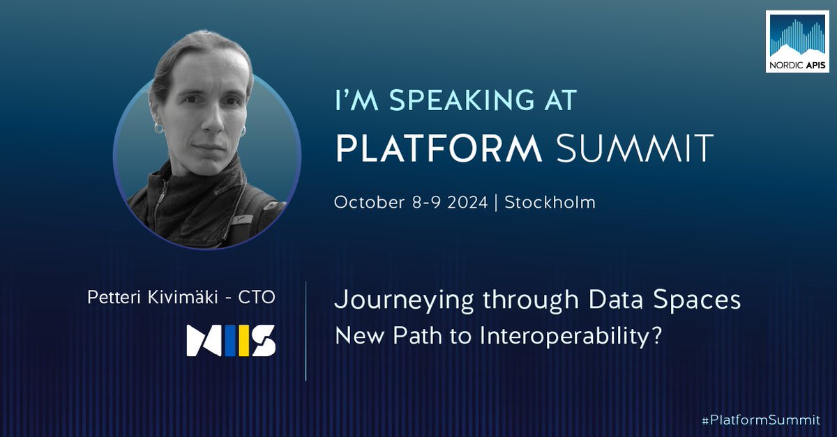 I'll be speaking about data spaces at the #platformsummit2024 in Stockholm in October. #nordicapis #dataspaces #opensource #xroad <a href="/NordicInstitute/">Nordic Institute for Interoperability Solutions</a>

nordicapis.com/events/platfor…